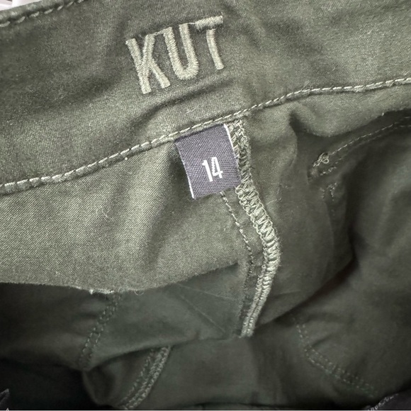 Kut From The Kloth Pants Jeans Ankle Straight Leg Dark Green Solid Cotton Forest - Picture 11 of 11